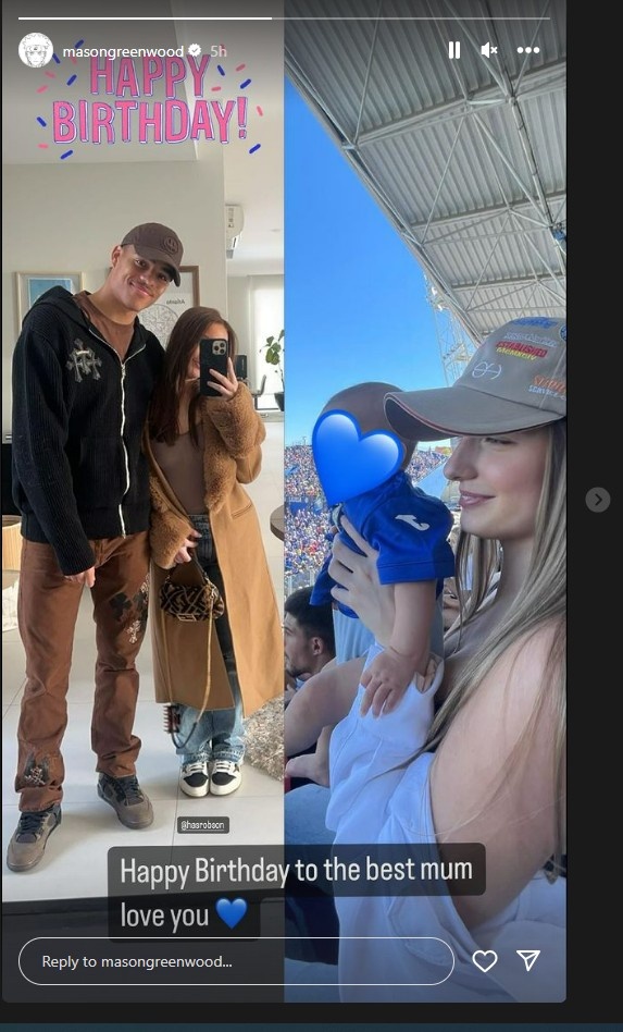 太陽報：格林伍德和女友的第二個女兒在本周早些時候出生