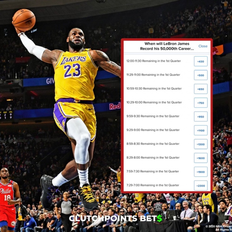 僅差1分！詹姆斯今日何時破五萬分賠率：開場30秒內最被看好